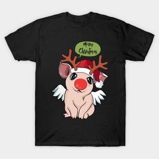 Christmas sweater pig and reindeer T-Shirt